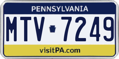 PA license plate MTV7249
