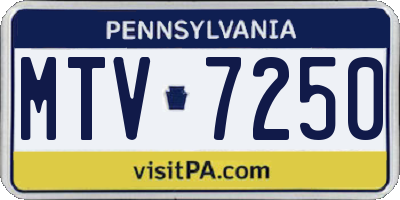 PA license plate MTV7250