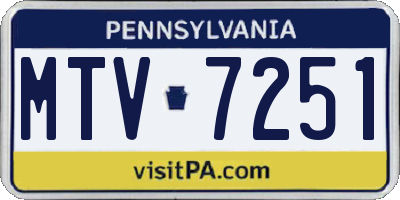 PA license plate MTV7251