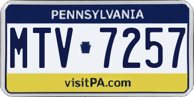 PA license plate MTV7257