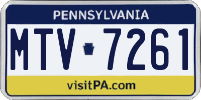 PA license plate MTV7261