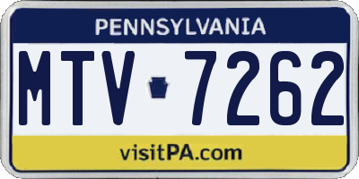 PA license plate MTV7262