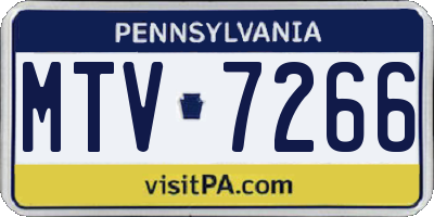 PA license plate MTV7266