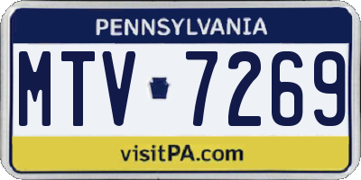PA license plate MTV7269