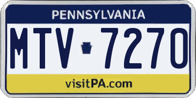 PA license plate MTV7270