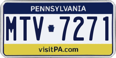 PA license plate MTV7271