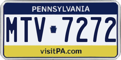 PA license plate MTV7272