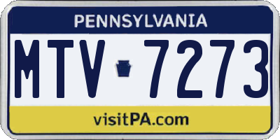 PA license plate MTV7273