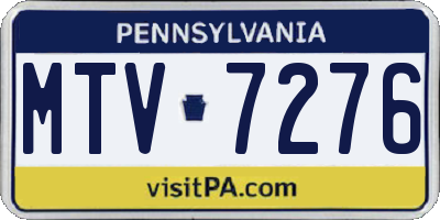 PA license plate MTV7276