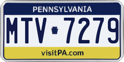PA license plate MTV7279