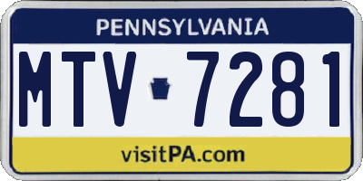 PA license plate MTV7281