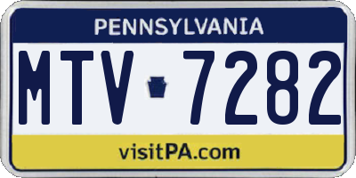 PA license plate MTV7282