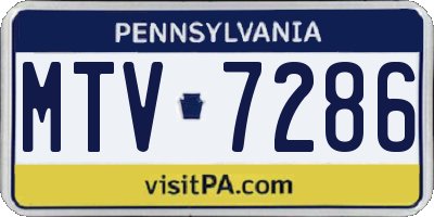 PA license plate MTV7286