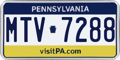 PA license plate MTV7288