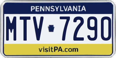 PA license plate MTV7290