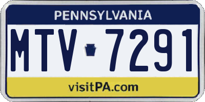PA license plate MTV7291