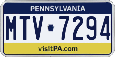 PA license plate MTV7294