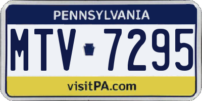 PA license plate MTV7295