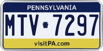 PA license plate MTV7297