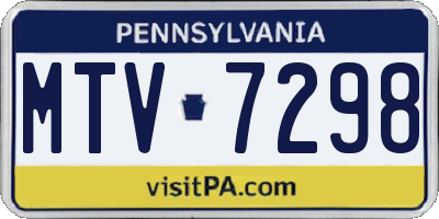 PA license plate MTV7298