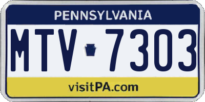 PA license plate MTV7303