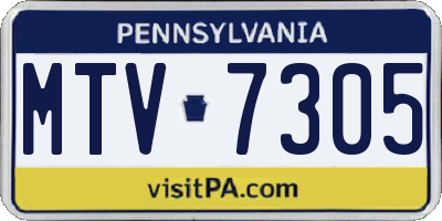 PA license plate MTV7305