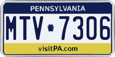 PA license plate MTV7306