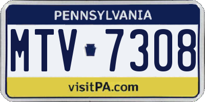 PA license plate MTV7308