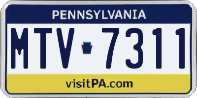 PA license plate MTV7311