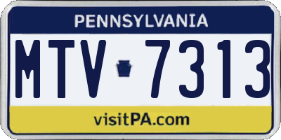 PA license plate MTV7313
