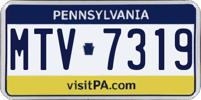 PA license plate MTV7319