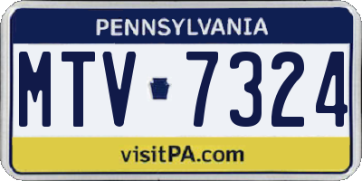 PA license plate MTV7324