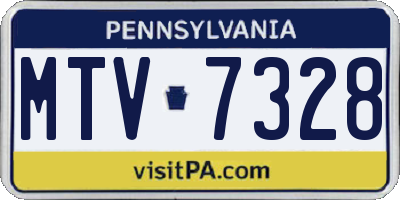 PA license plate MTV7328