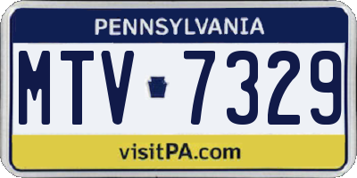 PA license plate MTV7329