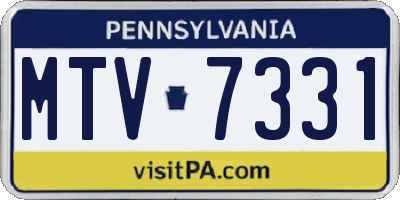 PA license plate MTV7331