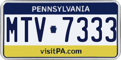 PA license plate MTV7333