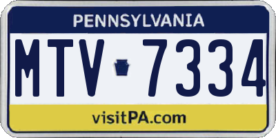 PA license plate MTV7334
