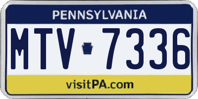PA license plate MTV7336