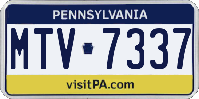 PA license plate MTV7337