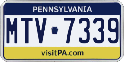 PA license plate MTV7339
