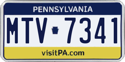 PA license plate MTV7341