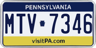 PA license plate MTV7346
