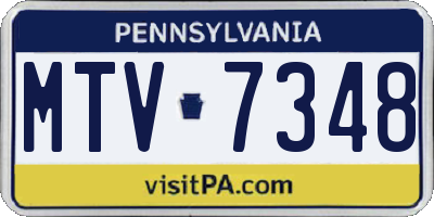 PA license plate MTV7348