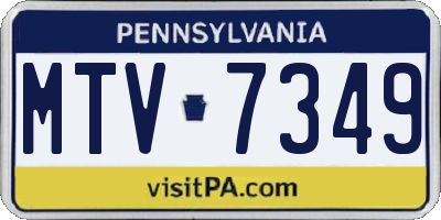 PA license plate MTV7349