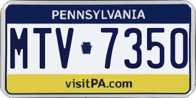 PA license plate MTV7350