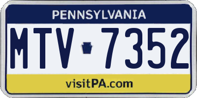 PA license plate MTV7352