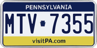 PA license plate MTV7355