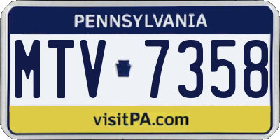 PA license plate MTV7358