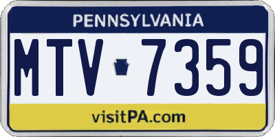 PA license plate MTV7359