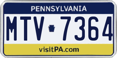 PA license plate MTV7364